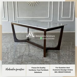 Meja Makan Marmer Carrara Putih Modern Minimalis Terbaru