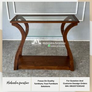 Meja Konsole Jati Top Kaca Meja Konsul Minimalis Modern