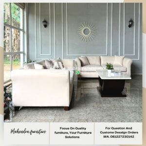 Sofa L Shape Modern Minimalis Mewah Set Sofa Sudut - Gambar 3