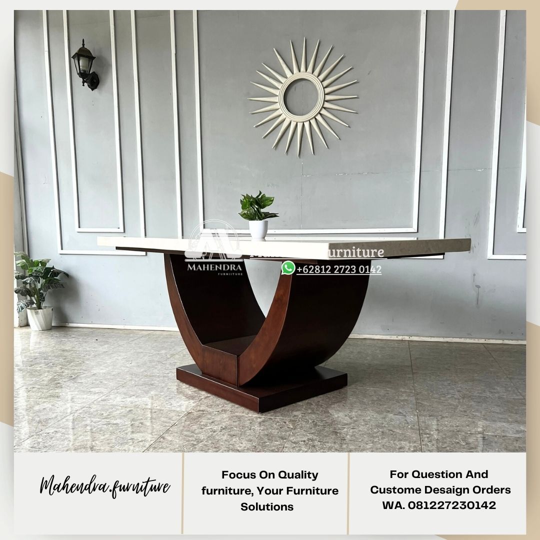 Meja Makan Marmer Eksklusif Model Kontemporer