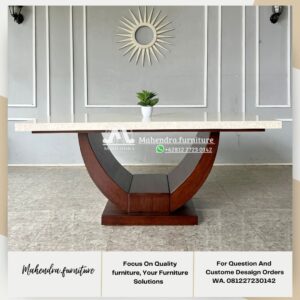 Meja Makan Marmer Eksklusif Model Kontemporer - Gambar 4