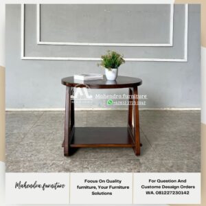 Meja Tamu Jati Minimalis Modern Rotan Meja Kopi Kayu Terbaru - Gambar 5