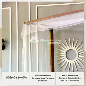 Tempat Tidur Jati Kanopi (Four Poster Bed) Dipan Minimalis Kayu - Gambar 5