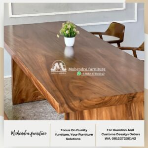 Set Meja Makan Trembesi Solid 3 Kursi Minimalis Modern - Gambar 5