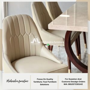 Set Meja Makan Marmer 6 Kursi Minimalis Modern Premium - Gambar 6