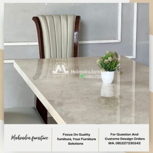 Meja Makan Marmer 6 Kursi Jok Elegant Furniture Jepara - Gambar 7