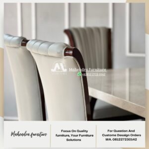 Meja Makan Marmer 6 Kursi Jok Elegant Furniture Jepara - Gambar 5
