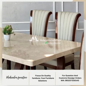 Meja Makan Marmer 6 Kursi Jok Elegant Furniture Jepara - Gambar 6