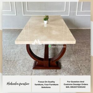 Meja Makan Marmer 180×90 Cm Minimalis Modern Premium - Gambar 3