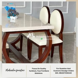 Set Meja Makan Marmer Custom 4 Kursi Jok Premium - Gambar 6