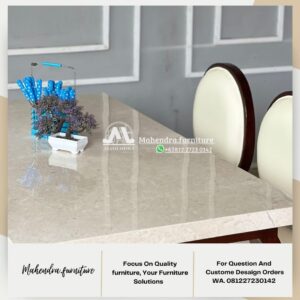 Set Meja Makan Marmer Custom 4 Kursi Jok Premium - Gambar 8