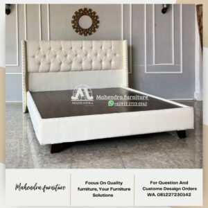 Bed Frame Tempat Tidur Putih Minimalis Modern Ukuran King Size - Gambar 5