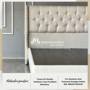 Bed Frame Tempat Tidur Putih Minimalis Modern Ukuran King Size - Gambar 6