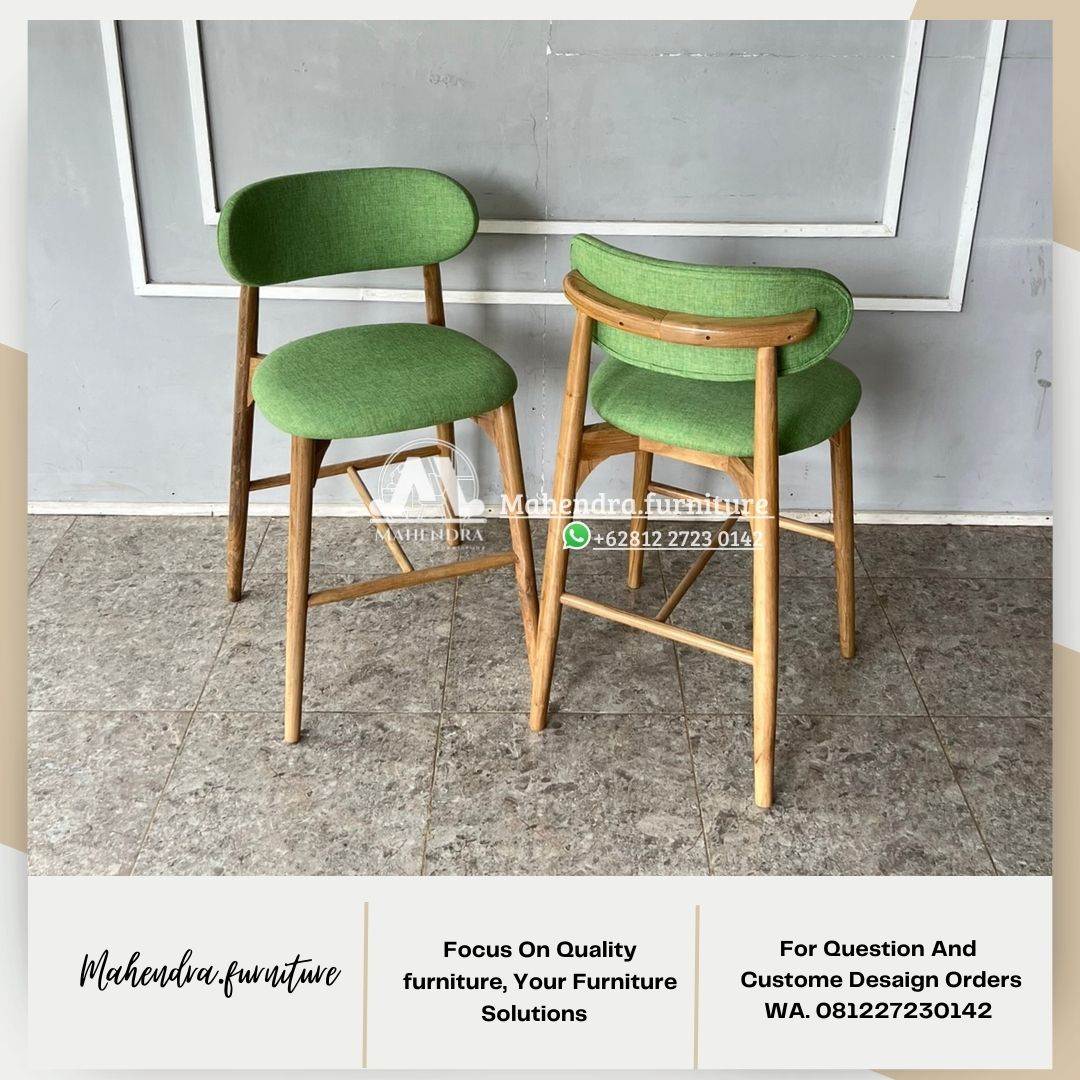 Kursi bar jati tinggi modern scandinavian