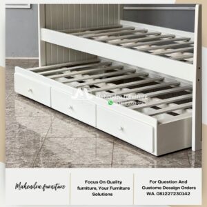 Dipan Tempat Tidur Anak Sorong dengan laci - Gambar 3