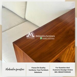 Set Sofa Minimalis Kayu Jati L Modern & Puff Sofa Tamu Premium - Gambar 11