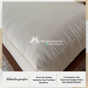 Set Sofa Minimalis Kayu Jati L Modern & Puff Sofa Tamu Premium - Gambar 10