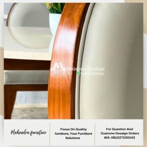 Set Meja Makan Bulat Kayu Jati 4 Kursi Meja Makan Elegan - Gambar 2