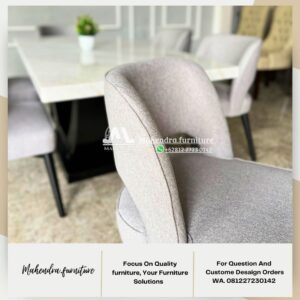 Set Meja Makan Marmer Minimalis Modern 6 Kursi Mewah - Gambar 8