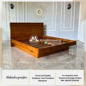 Dipan Tempat Tidur Jati 180x200 Melayang Minimalis - Gambar 4