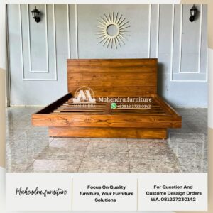 Dipan Tempat Tidur Jati 180x200 Melayang Minimalis - Gambar 8