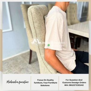 Set Meja Makan Marble Stella 6 Kursi Mewah - Gambar 6