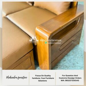 Set Kursi Sofa Tamu Jati Minimalis Mewah - Gambar 2