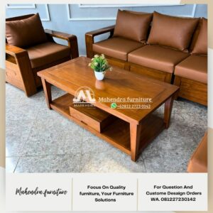 Set Kursi Sofa Tamu Jati Minimalis Mewah - Gambar 3