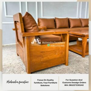 Set Kursi Sofa Tamu Jati Minimalis Mewah - Gambar 6