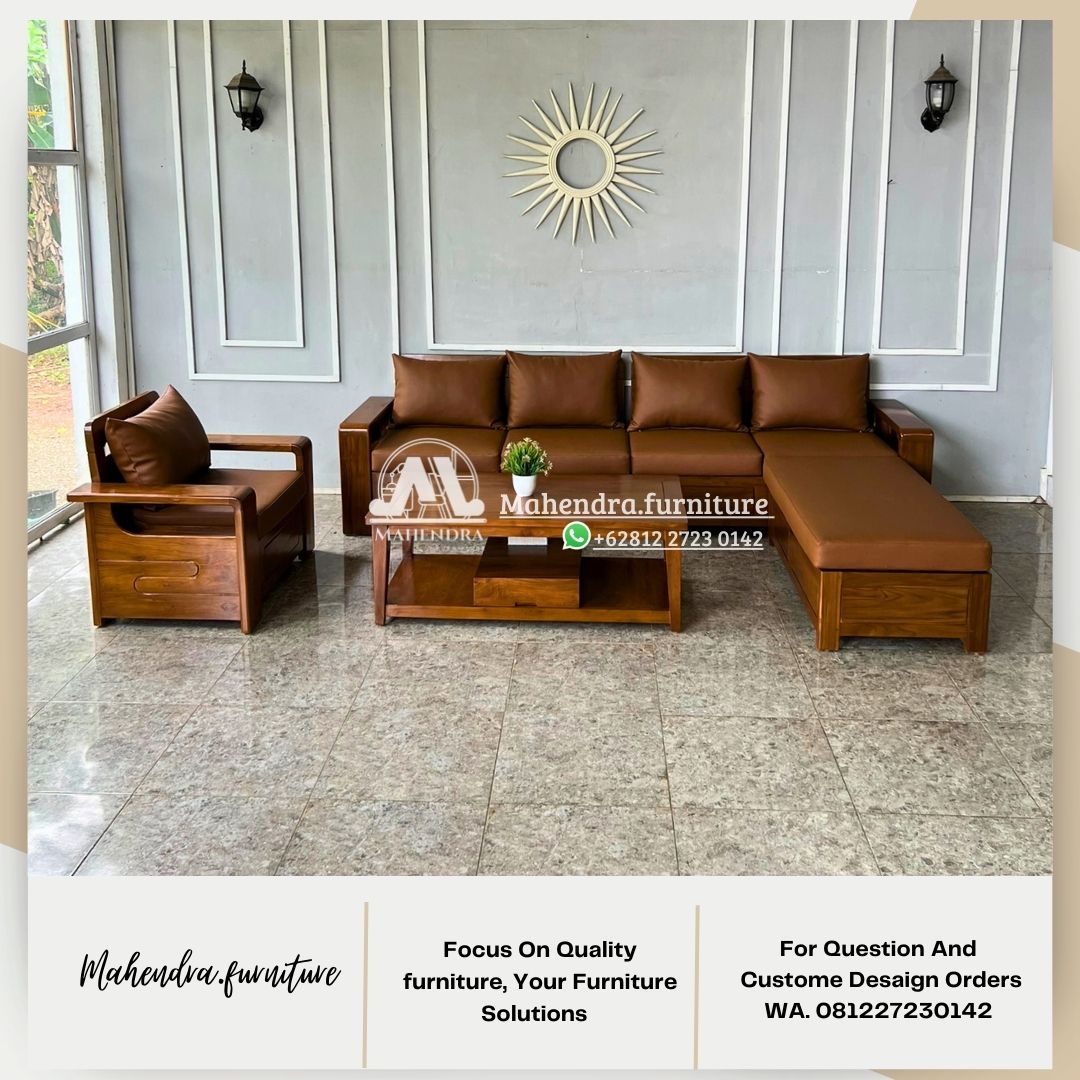 Set Kursi Sofa Tamu Jati Minimalis Mewah