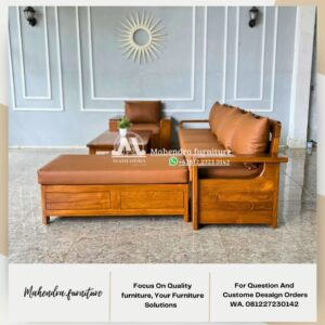 Set Kursi Sofa Tamu Jati Minimalis Mewah - Gambar 9