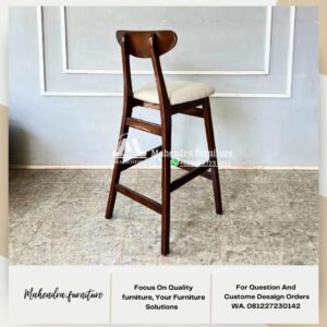 Kursi Bar Tinggi Jati Minimalis Busa Oscar Kursi Bar Stool Cafe - Gambar 5