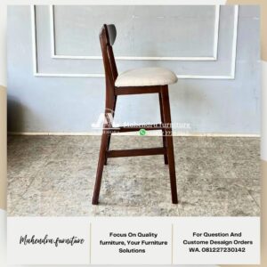 Kursi Bar Tinggi Jati Minimalis Busa Oscar Kursi Bar Stool Cafe - Gambar 4