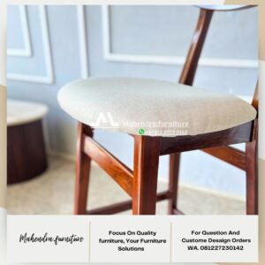 Kursi Bar Tinggi Jati Minimalis Busa Oscar Kursi Bar Stool Cafe - Gambar 7