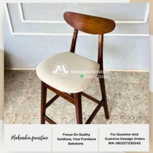 Kursi Bar Tinggi Jati Minimalis Busa Oscar Kursi Bar Stool Cafe - Gambar 6
