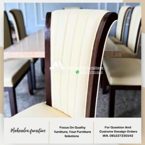 Set meja makan marmer 10 kursi jati mewah - Gambar 11